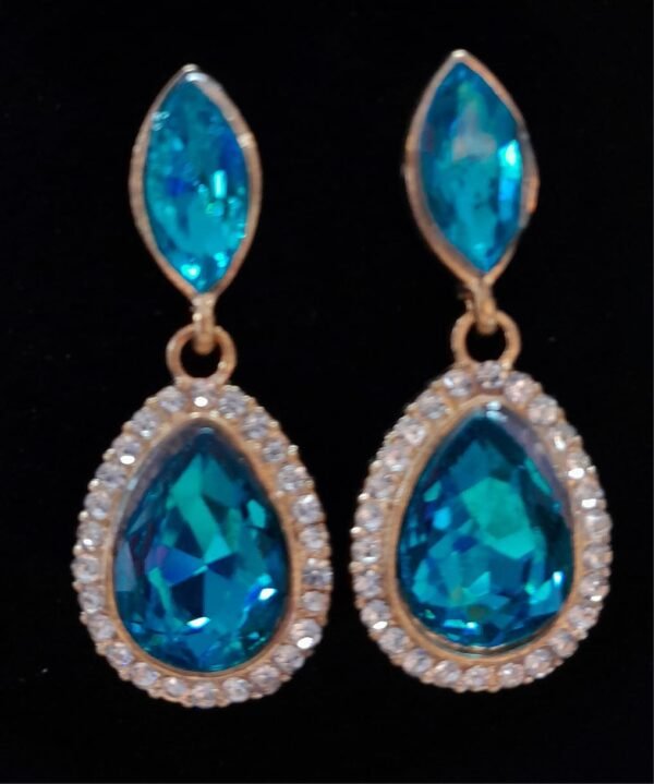 Mini Teardrop Colored Studded Earrings