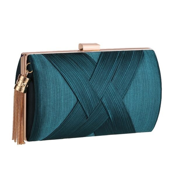 Women's Elegant Evening Rectangular Woven Clutch Purse