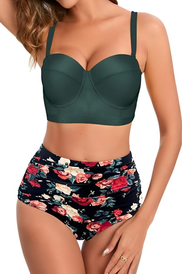 Sexy floral high waisted swim set