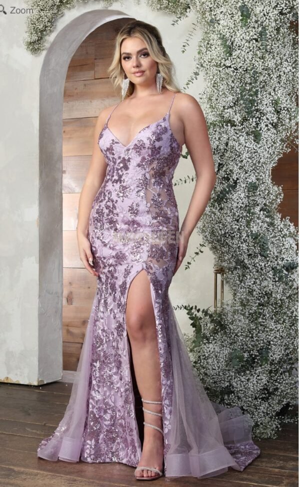 Thin Strap Lace Up Mermaid Cut Dress with Trail