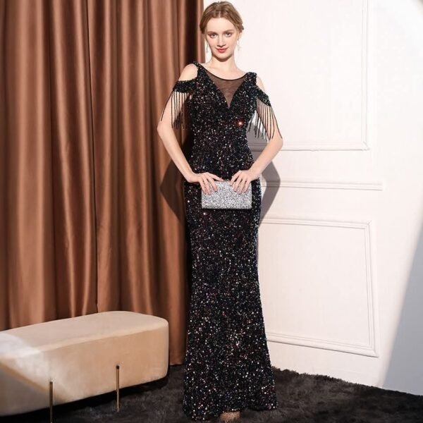 Sequin Tassel Chic Evening Dress