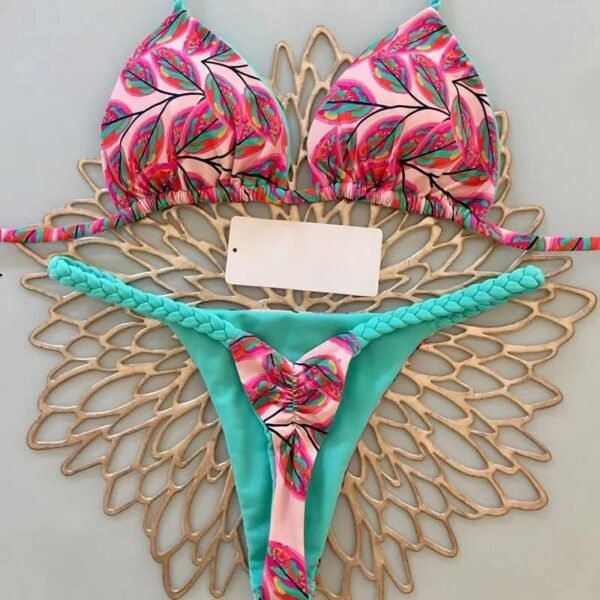 Braided Sexy Triangle Thong Bikini Set