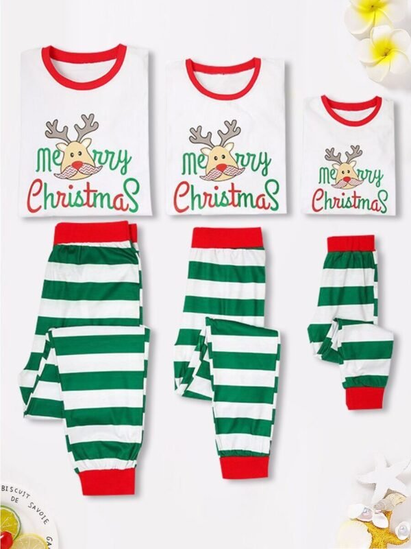 Reindeer With Mustache Merry Christmas Kids Pajamas
