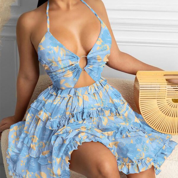 Women's Summer Sexy Cutout Halter Neck Dress