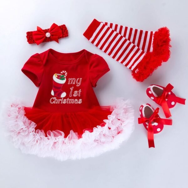 My 1st Christmas 3Pc Stockings Pattern Tutu Dress