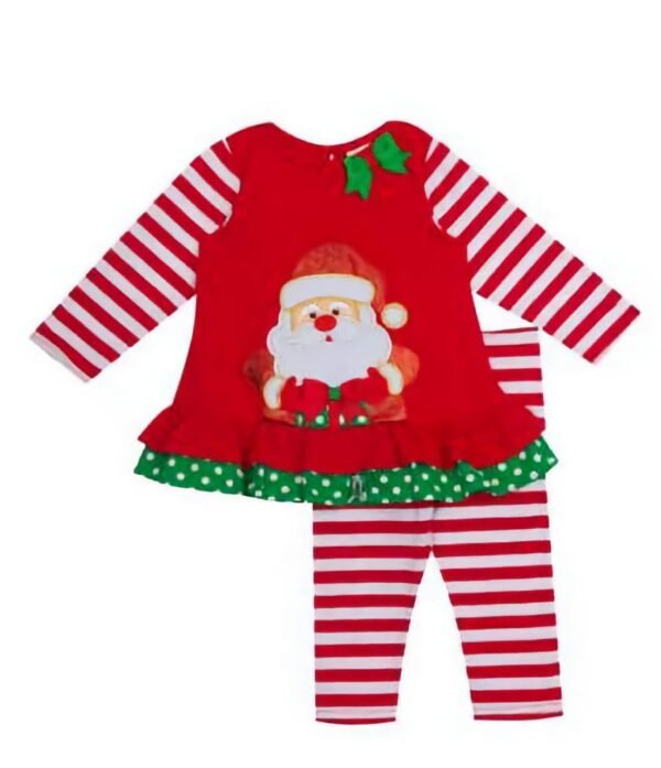 Girls Santa Claus 2pc Christmas Outfit Set