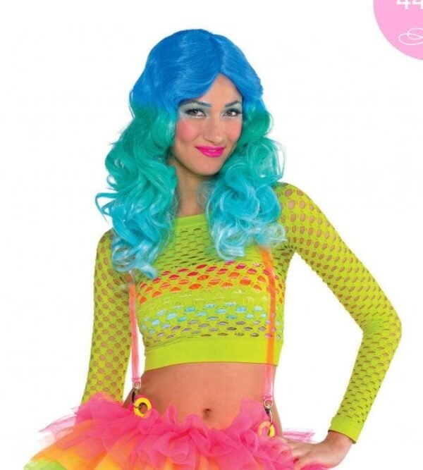 Electric Party Fishnet Crop Shirt