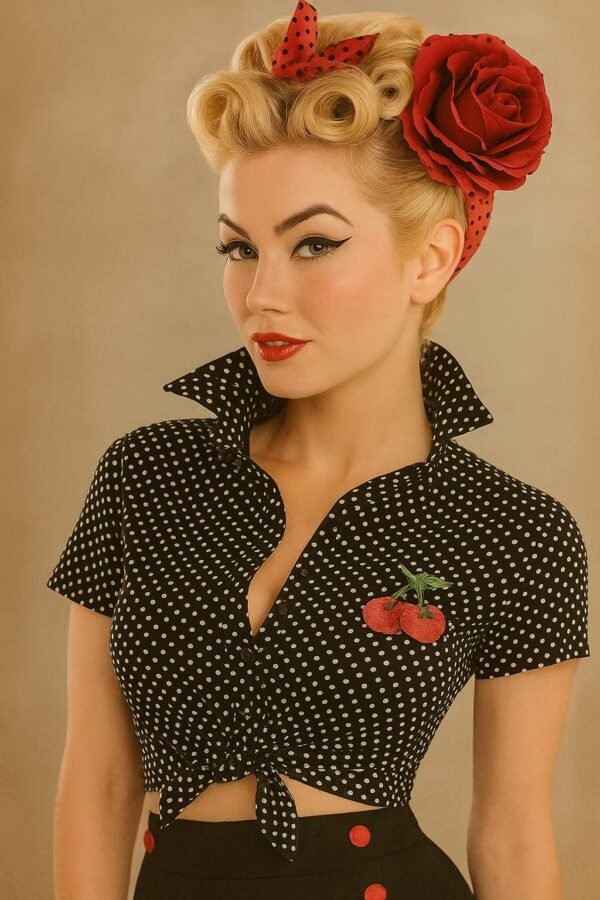 Rockabilly Blouse Adult Halloween Costume