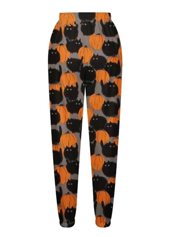Pumpkin And Cats Halloween Pajama Pants