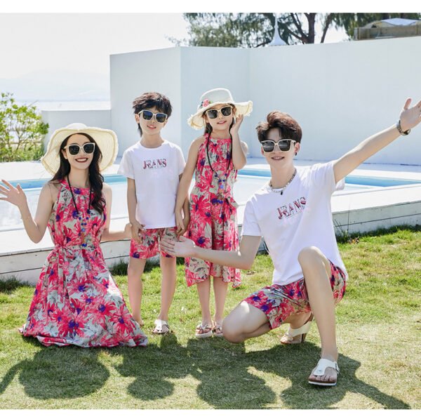 White and Pink Floral Family Set