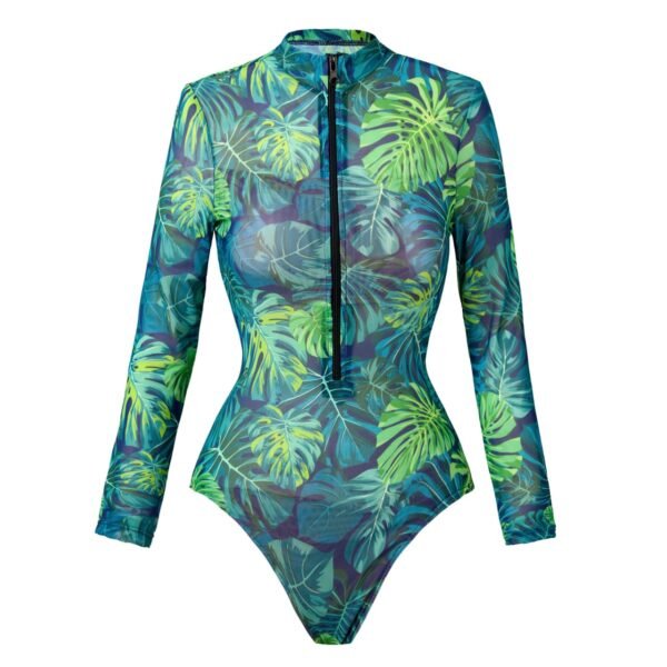 Printed Mesh Rashguard Monokini