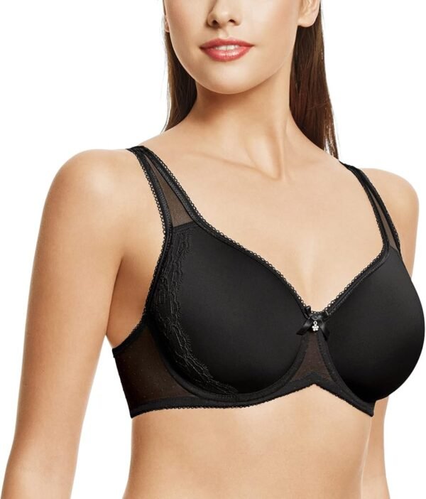 Wacoal Retro Chic Seamless Contour Bra Lace Trim Black Underwire