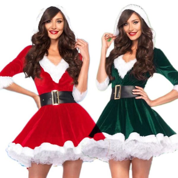 Stylish Santa Dress With Hood