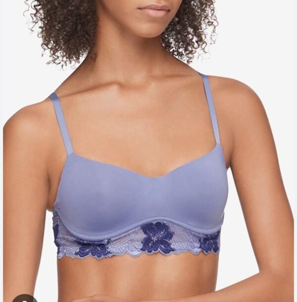 Blue Bra With Lace Details