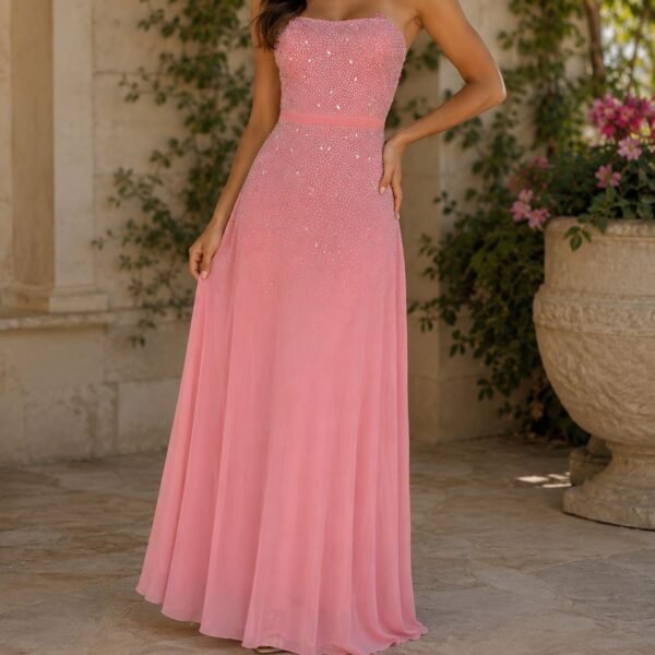 Soft Pink Strapless Gown