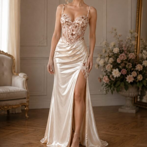 Champagne Sexy Sequin Backless Dress