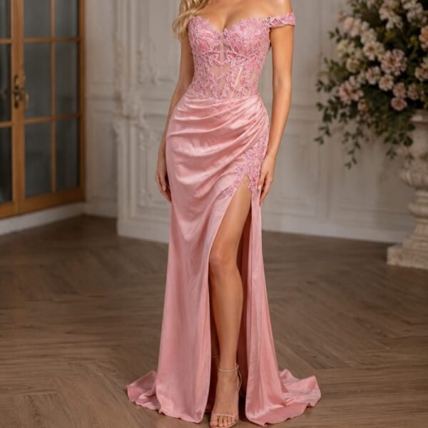 Pink Detail Corset Dress