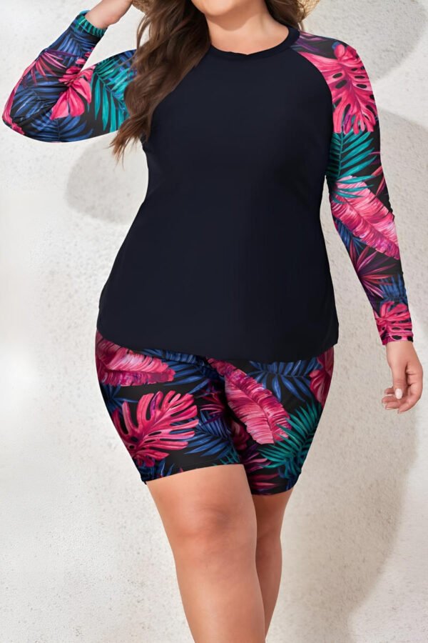 Floral Mid Thigh Rashguard Set