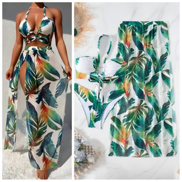 Leaf Print 3pc Swimwear