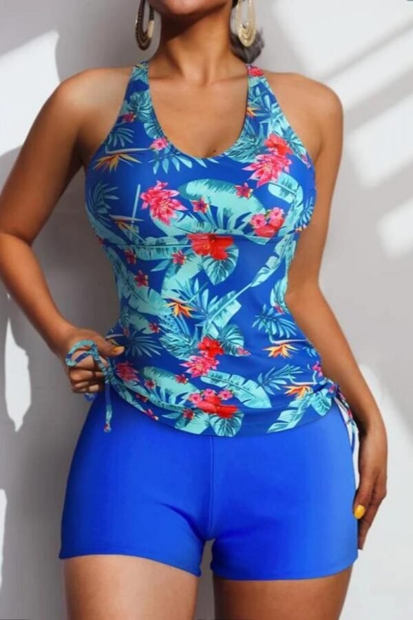 Floral Blue Tankini Set