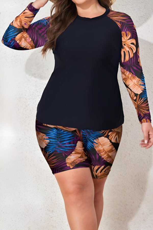 Floral Mid Thigh Rashguard Set