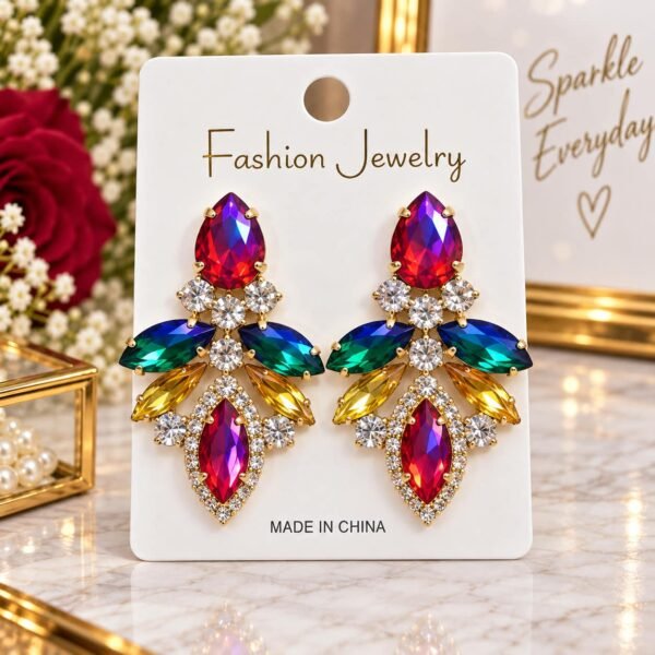 Rhinestone Retro Big Earring